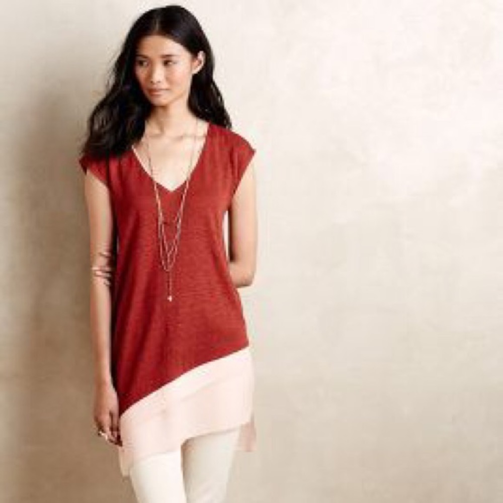 Anthropologie Chiffon Sloped Tee